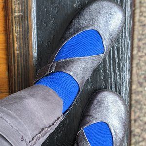 Metallic Mary Jane flats